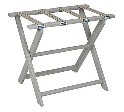 Open Box: Eco Luggage Rack - Light Gray, Navy Greek Key Straps