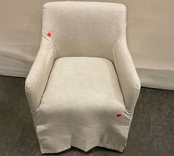 Open Box: Maxine Slope Slipcovered Dining Armchair - Performance Rustic Linen Parchment