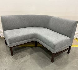 Open Box: Nielson Corner Banquette - Heathered Chenille Charcoal, Walnut Legs