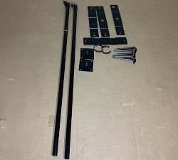 Open Box: Outdoor Standing String Light Post, Set of 2 - Black