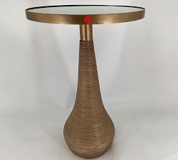 Open Box: Corbel Round Accent Table (16") - Antique Brass