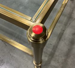 Open Box: Everson Rectangular Glass Coffee Table (52") - Antique Brass