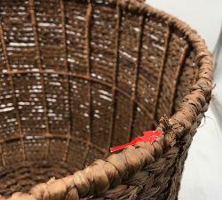 Open Box: Frances Braided Basket, Large Tote (20"Diam) - Dark Brown