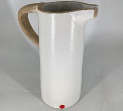 Open Box: Handcrafted Arquette Pitcher, Medium (14"H) - White