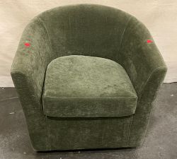 Open Box: Hyde Upholstered Swivel Armchair - Rustic Chenille Dark Moss