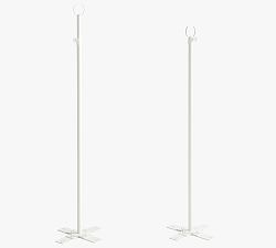 Open Box: Outdoor Standing String Light Posts, Set of 2 - White