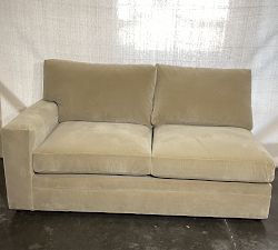 Open Box: Pearce Modern Square Arm Left Loveseat - Faux Mohair Velvet Sand