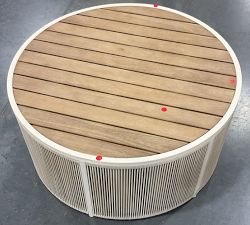 Open Box: Lakewood Rope Round Outdoor Coffee Table (34") - Ivory