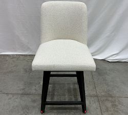Open Box: Layton Swivel Counter Stool (25.5") - Performance Boucle Oatmeal, Blackened Oak