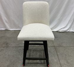 Open Box: Layton Swivel Counter Stool (25.5") - Performance Boucle Oatmeal, Blackened Oak