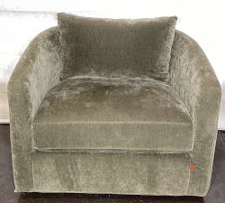 Open Box: Remmy Swivel Armchair (39") - Rustic Chenille Dark Moss