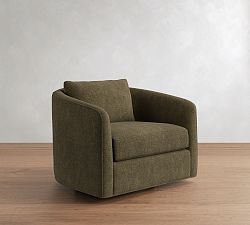 Open Box: Remmy Swivel Armchair (39") - Rustic Chenille Dark Moss