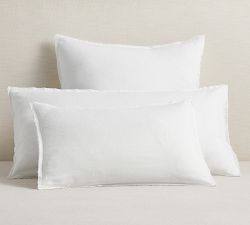 Belgian Flax Linen Fringed Border Stitch Sham