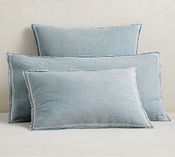Belgian Flax Linen Fringed Border Stitch Sham