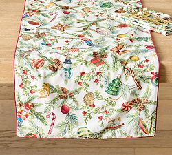 Nostalgic Christmas Icon Cotton Table Runner