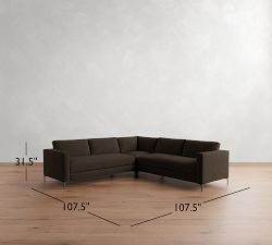 Jake Leather 3-Piece L-Shaped Sectional (108"&ndash;111")