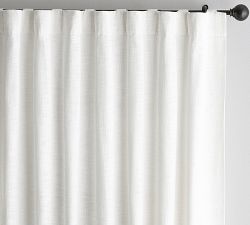 Custom Seaton Textured Cotton Curtain - White