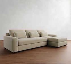 Big Sur Square Arm Deep Seat Chaise Sectional (114"&ndash;147")