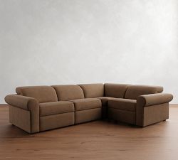 Ultra Lounge Roll Arm Leather Reclining 4-Piece Sectional (116")