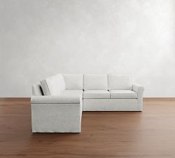 Cameron Roll Arm Slipcovered 3-Piece L-Shaped Sectional (102")