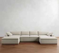 Dream Wood Base Double Chaise Sectional (154"&ndash;174")