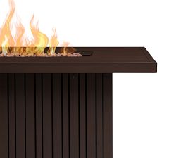 Everest Metal Rectangular Propane Fire Pit Table with Propane Tank Storage (52")