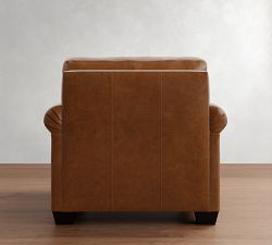 York Roll Arm Leather Chair