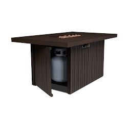 Everest Metal Rectangular Propane Fire Pit Table with Propane Tank Storage (52")
