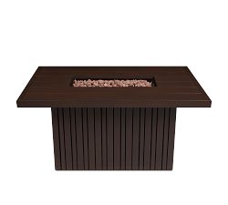 Everest Metal Rectangular Propane Fire Pit Table with Propane Tank Storage (52")