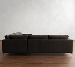 Jake Leather 3-Piece L-Shaped Sectional (108"&ndash;111")