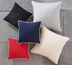 Sunbrella® Contrast Piped Solid Outdoor Pillow