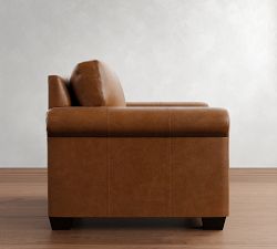 York Roll Arm Leather Chair