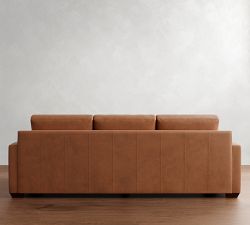 Big Sur Square Arm Deep Seat Leather Sofa (76"&ndash;105")