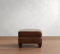 Irving Leather Storage Ottoman (22")