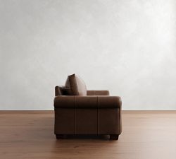 PB Comfort Roll Arm Leather Sofa (69"&ndash;94")