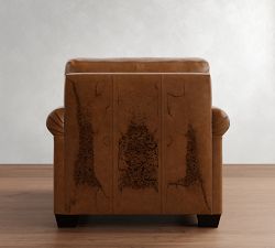 York Roll Arm Deep Seat Leather Chair