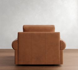 Big Sur Roll Arm Deep Seat Leather Swivel Chair