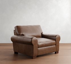 Turner Roll Arm Leather Chair