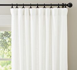 Open Box: Emery Linen Light Filtering Curtain, 50"W x 96"L - White
