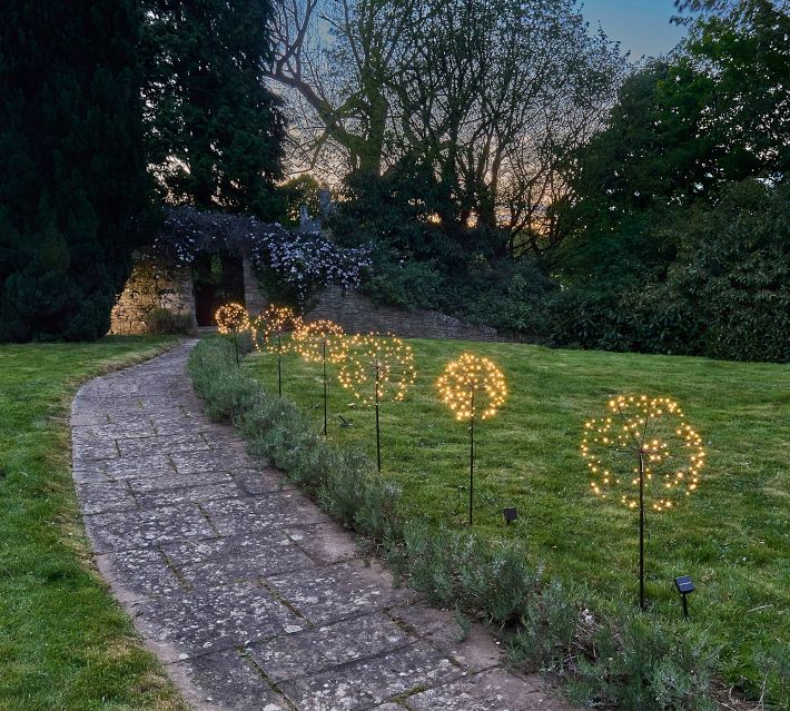 Solar Outdoor Dandelion Lit LED Lawn Stake, 12
