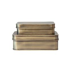 Metal Storage Boxes with Lids, Set of 2