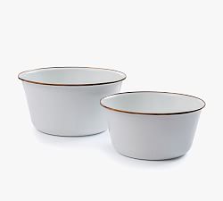 Enamel Mixing Bowls - Set of 2