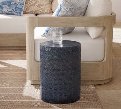 Zahra Ceramic Round Outdoor Side Table (13")