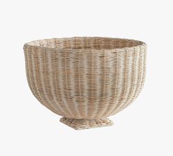 Handwoven Rattan Decorative Footed Bowl