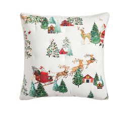 Santa in the Country Sherpa Back Comforter Shams