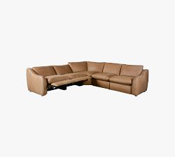 Cindy Leather Power Reclining Sectional (216")