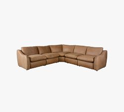 Cindy Leather Power Reclining Sectional (216")