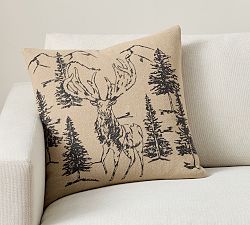 Open Box: Conell Rustic Forest Embroidered Pillow Cover, 20" - Neutral