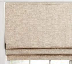 Custom Emery Linen Cordless Roman Blackout Shade