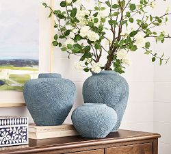 Textured Earthenware Vase